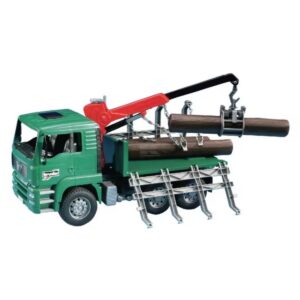 Bruder MAN TGA Timber Truck – 1:16 Logging Truck with Loading Crane & 3 Tree Trunks